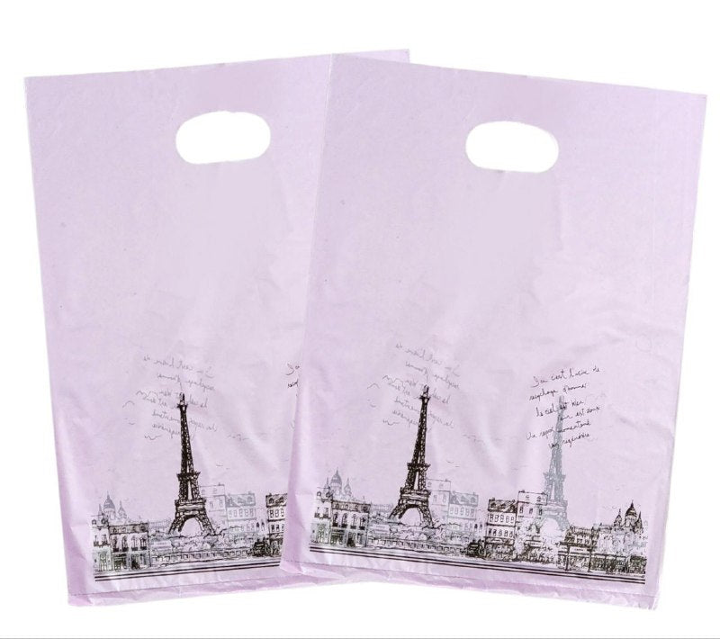 BOLSA DE REGALO PLASTICA MEDIANA 25X35CM, PAQUETE 100UND