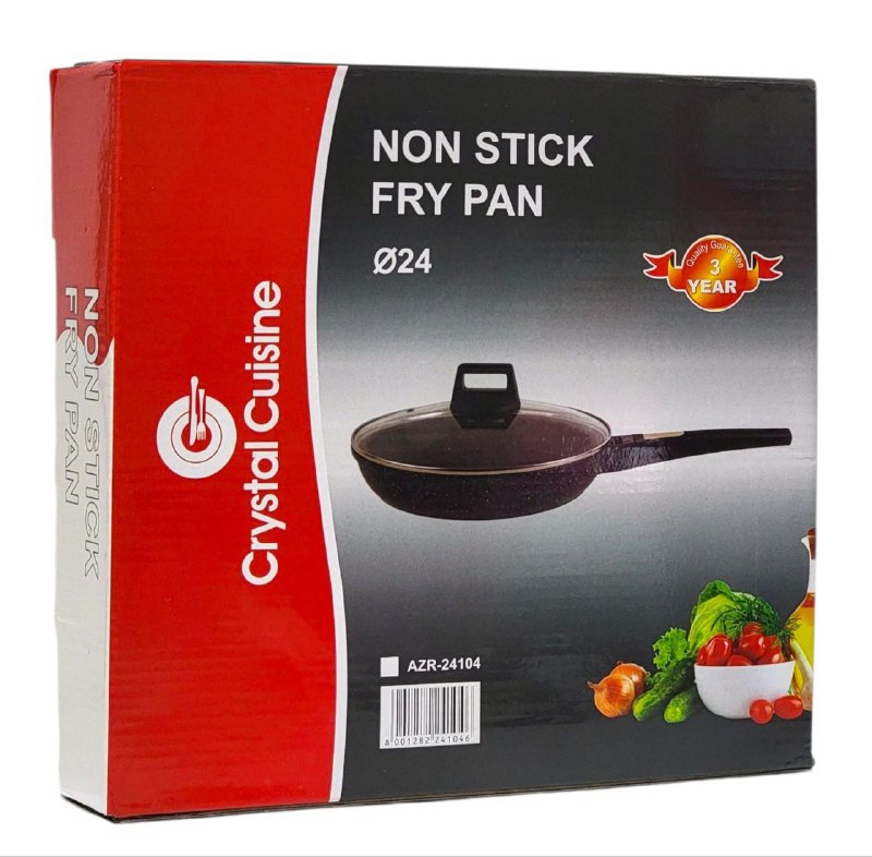 SARTEN CACEROLA ANTIADHERENTE DE 24CM DIAMETRO CON TAPADERA DE CRISTAL CRYSTAL CUISINE