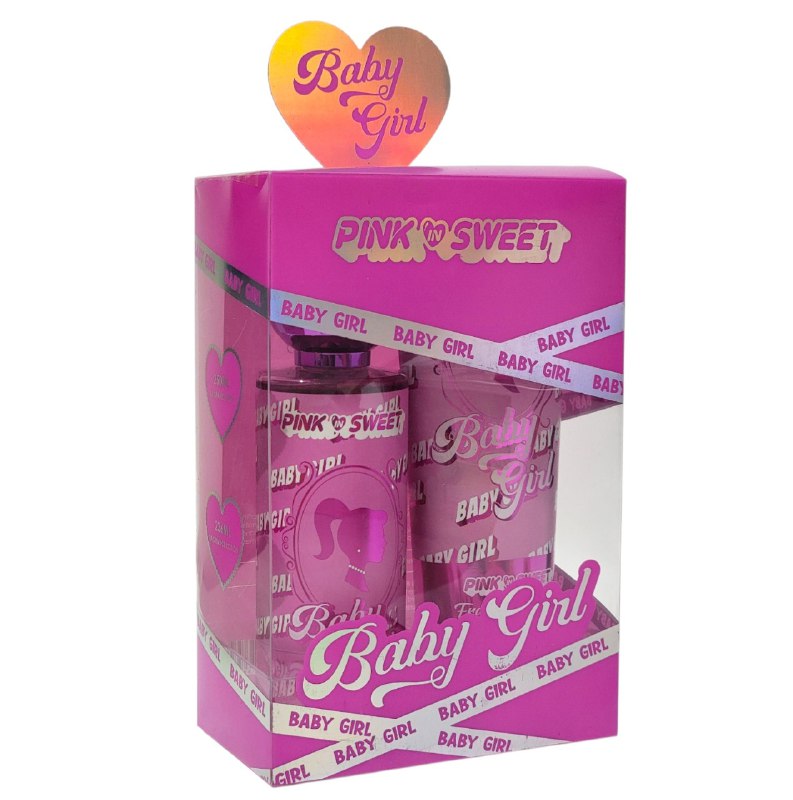SET PINK IN SWEET, BABY GIRL SPLASH 250ML, CREMA CORPORAL 236ML (M)