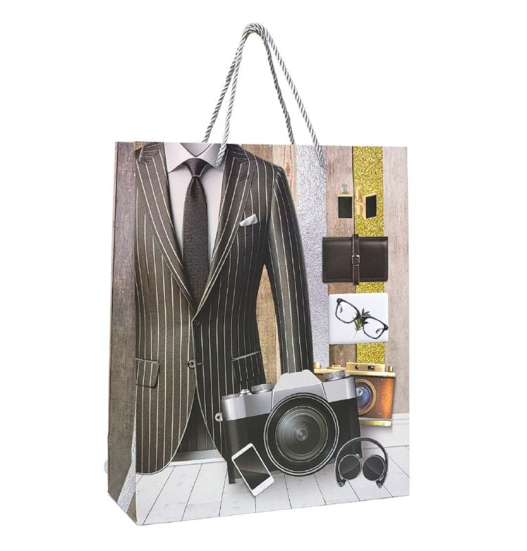 BOLSA DE REGALO PARA HOMBRE MEDIANA 26X32X10CM