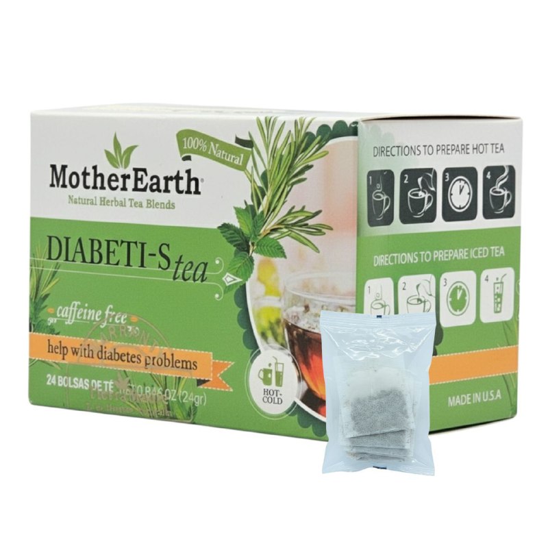 TE HERBAL NATURAL PARA EL APOYO A LAS PERSONAS CON DIABETES SIN CAFEINA TIERRA MADRE 24UND