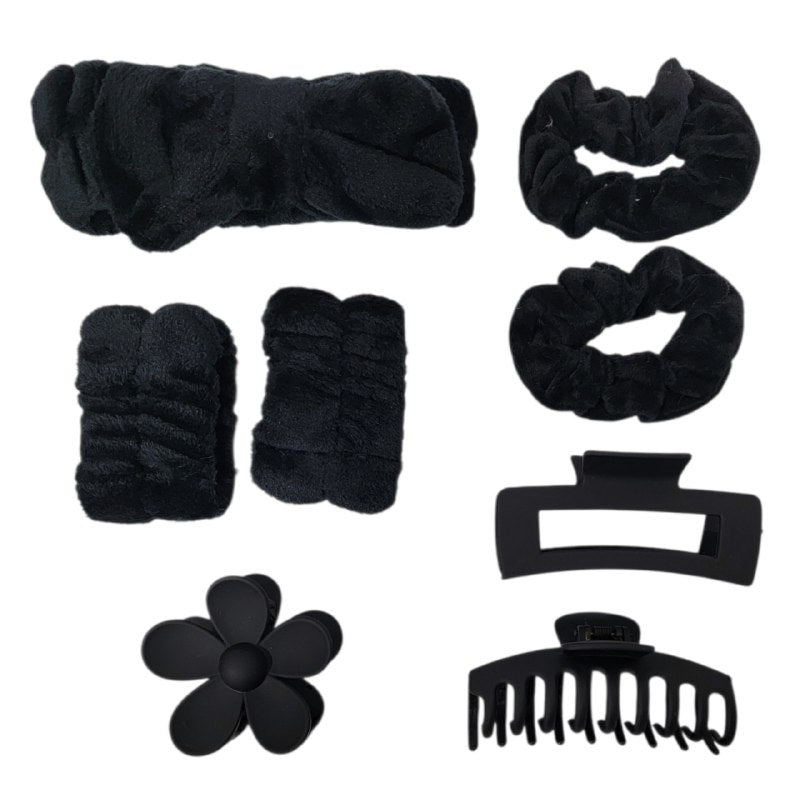 KIT DE ACCESORIO PARA EL CABELLO DIADEMA DE 8 PIEZAS, 5 COLORES