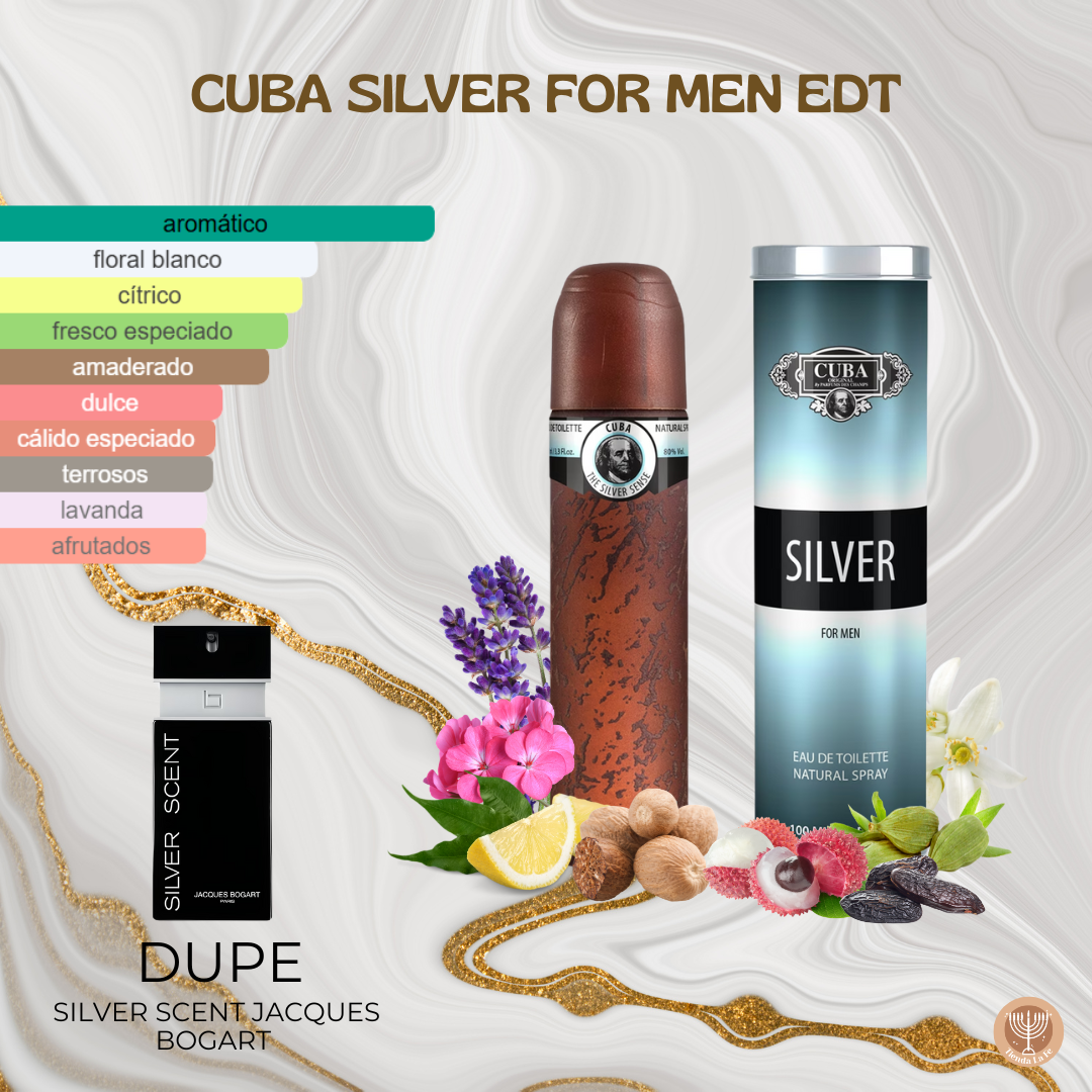 CUBA SILVER FOR MEN EDT 100ML (H)(DUPE DE SILVER SCENT JACQUES BOGART)