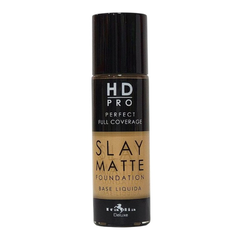 BASE DE MAQUILLAJE LIQUIDA LIVIANA LIBRE DE ACEITE ACABADO MATE TONO 3B IVORY ITALIA DELUXE HD PRO PERFECT FULL COVERAGE SLAY MATTE 30ML