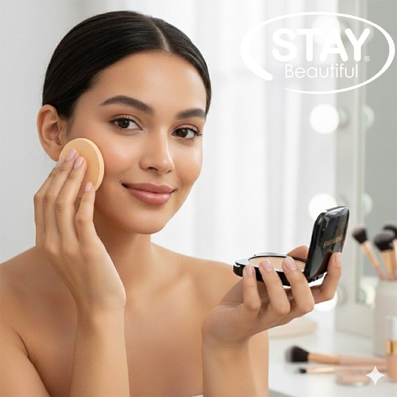 POLVO DE MAQUILLAJE COMPACTO DELICADO STAY BEAUTIFUL 8.5G, 4 TONOS