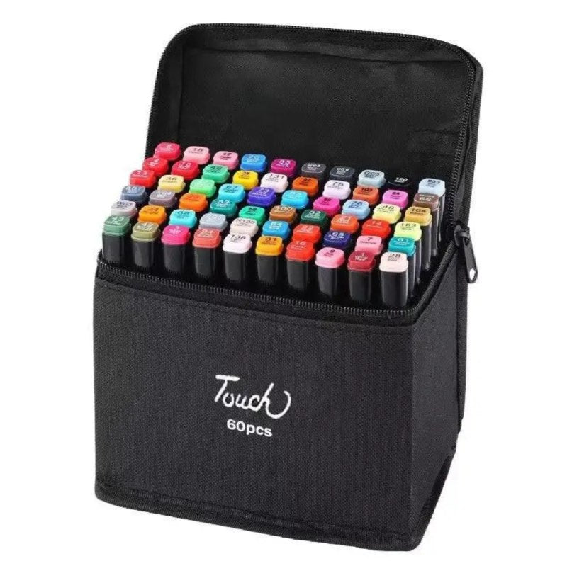 JUEGO DE MARCADORES PLUMONES ARTISTICOS DE DOBLE PUNTA 60UND TOUCH AIBAO