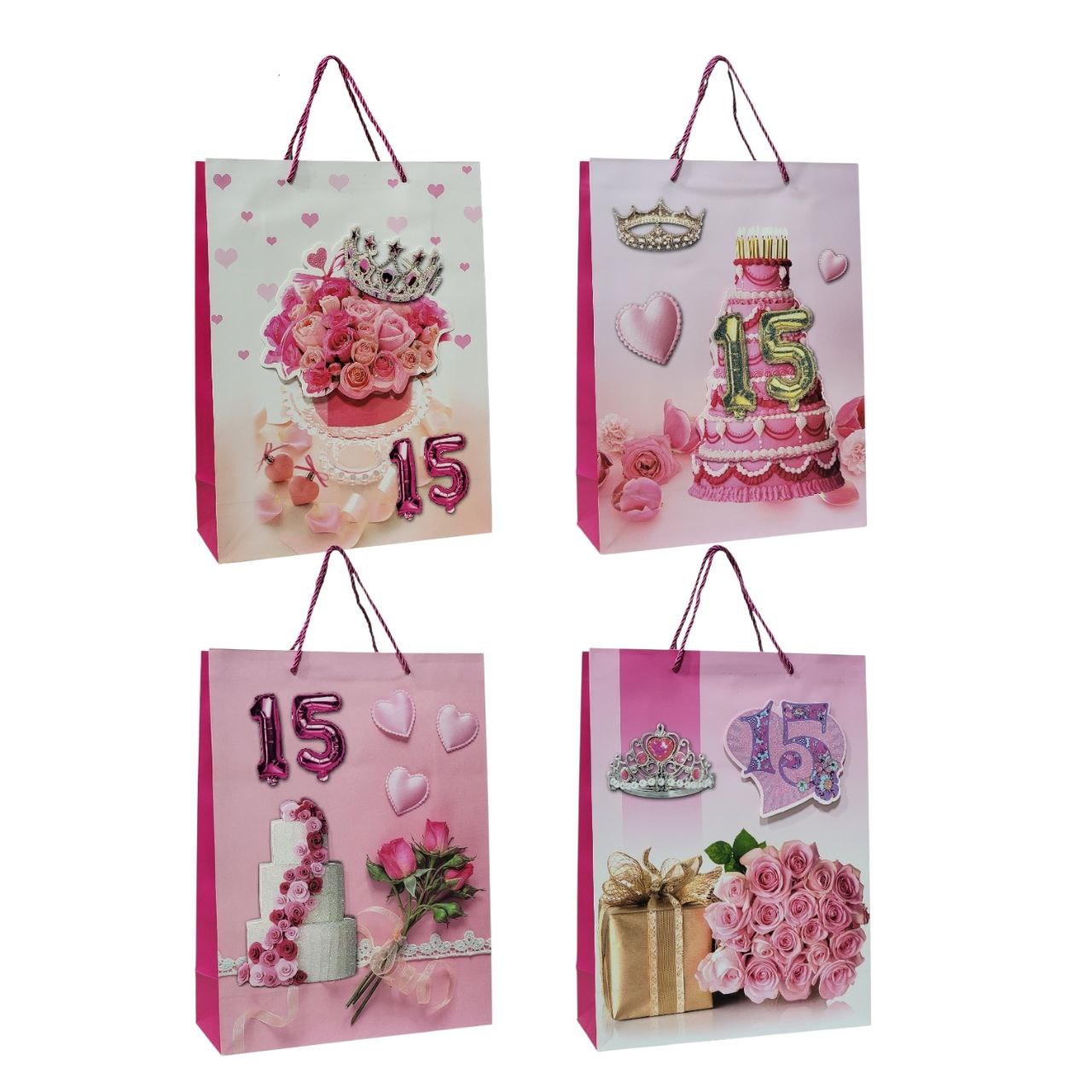 BOLSA DE REGALO PARA 15 AÑOS GRANDE  30X40X12CM