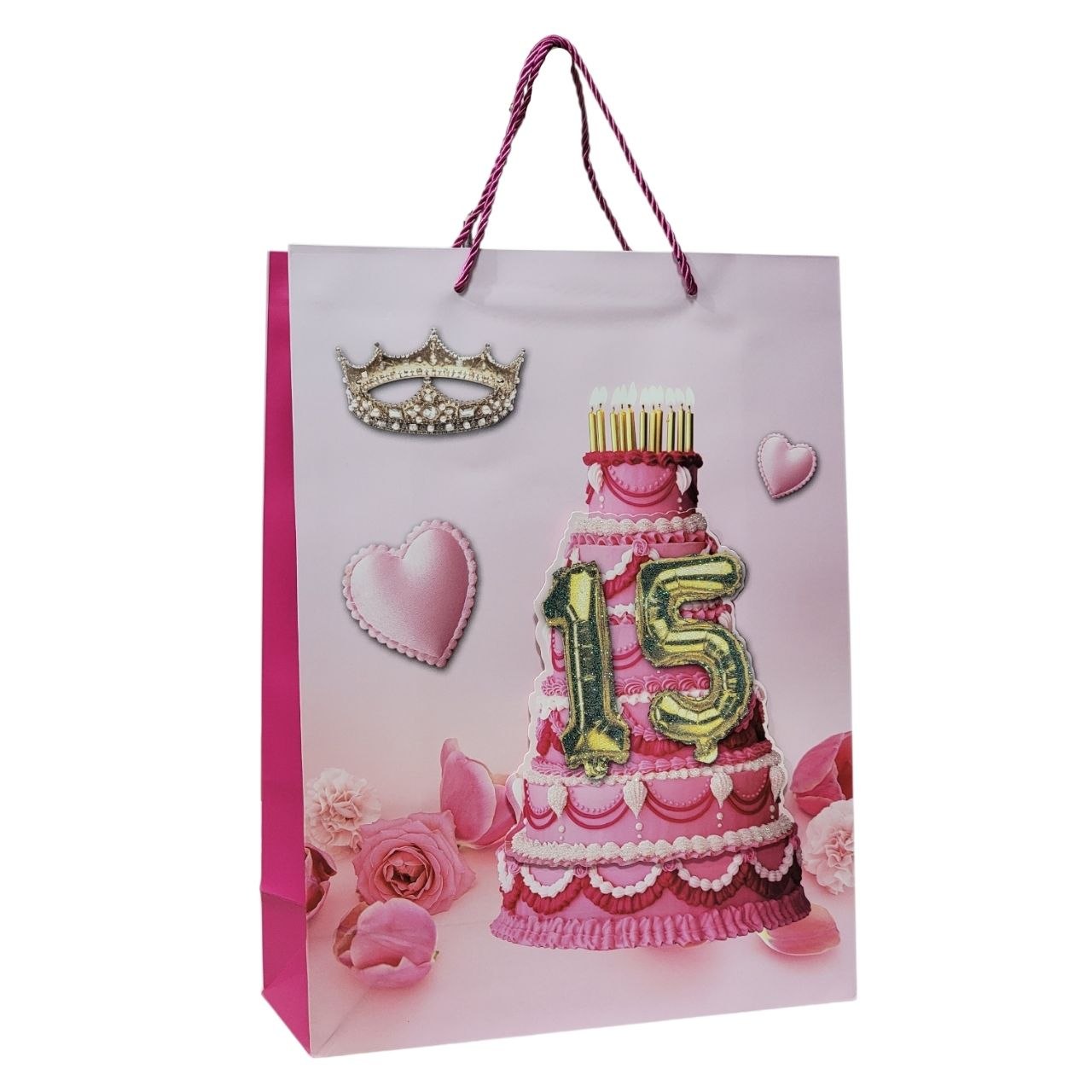 BOLSA DE REGALO PARA 15 AÑOS GRANDE  30X40X12CM