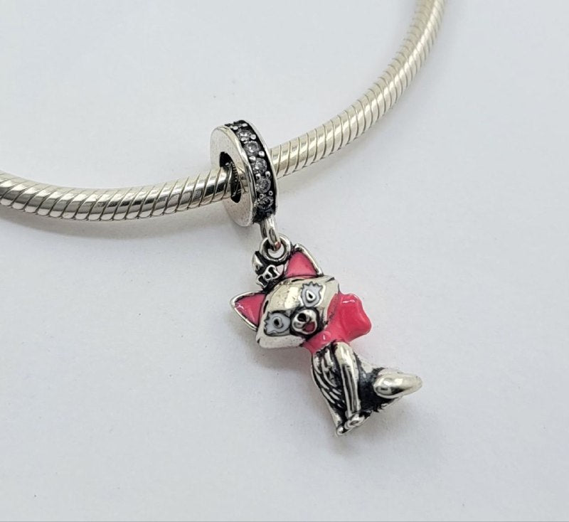 PCHARM4082 FORMA DE GATO PANDORA PLATA 9.25