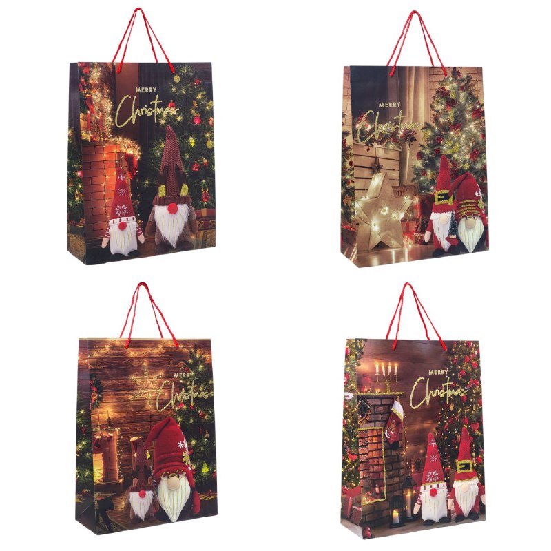 BOLSA DE REGALO NAVIDEÑA GRANDE 30X40X12CM