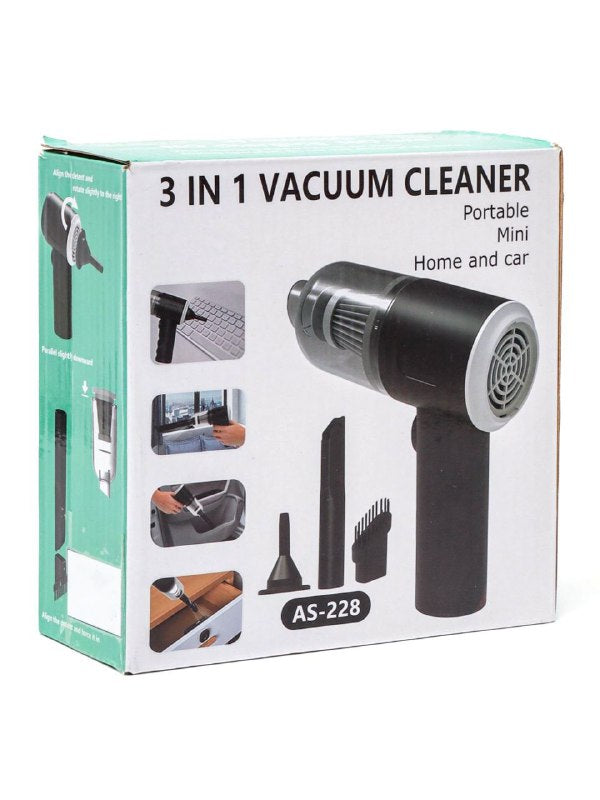 MAQUINA ASPIRADORA DE MANO PORTATIL MINI 3 EN 1, PARA EL HOGAR Y EL CARRO, ASPIRADO, SOPLADO Y LIMPIEZA CON CEPILLO 3 IN 1 VACUUM