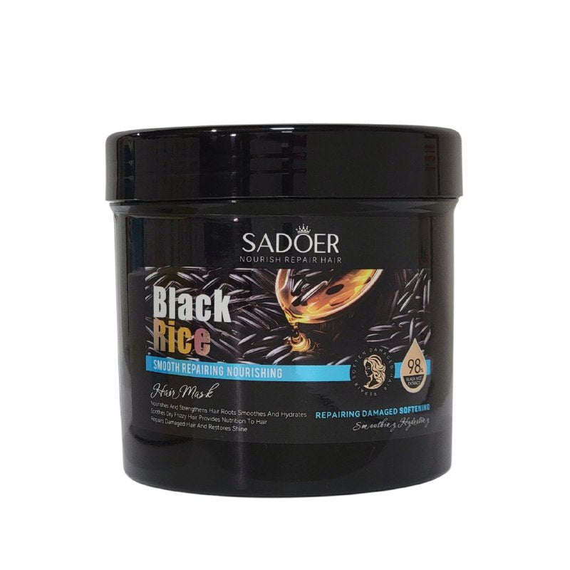 MASCARILLA PARA EL CABELLO ENRIQUECIDA CON ARROZ NEGRO SADOER 500G