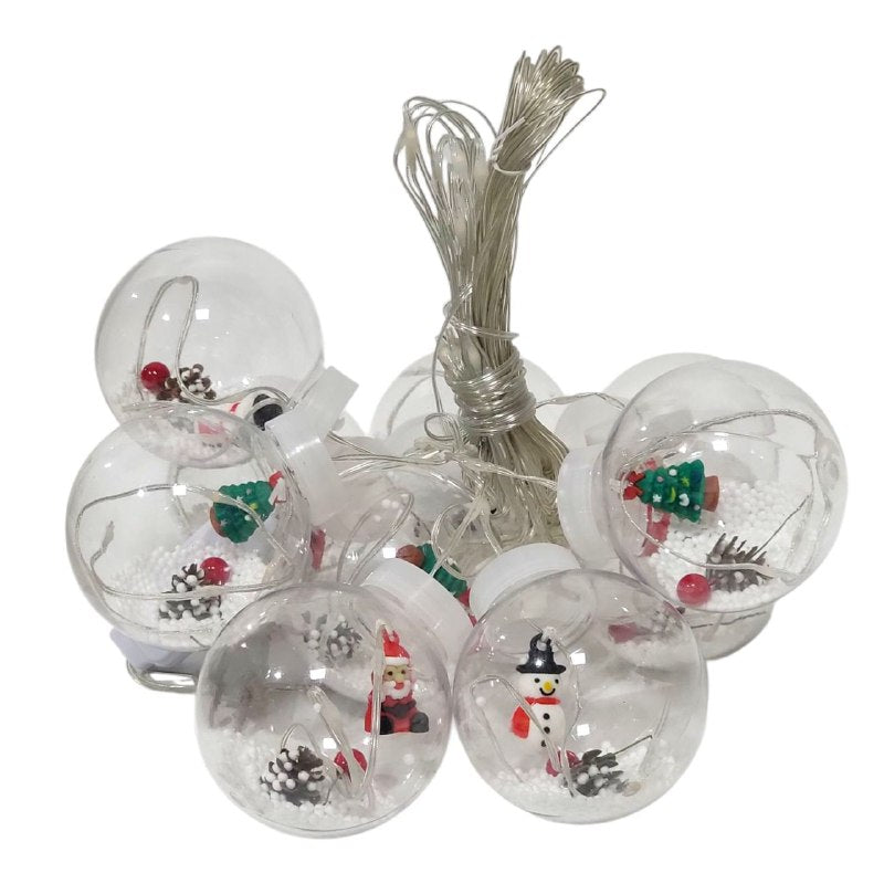 LUCES DECORATIVAS NAVIDEÑAS CORTINA DE LUZ LED DE 10 COLGANTES, PERFECTA PARA INTERIORES Y EXTERIORES, LUZ BLANCA 23.5X16X16.5CM