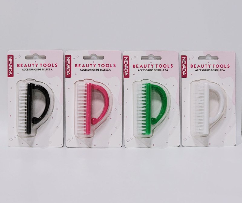 CEPILLO PLASTICO PARA LAVADO DE UÑAS O RETIRAR EL POLVO DESPUES DE LIMAR, ACCESORIOS DE BELLEZA 4 COLORES NEVADA BEAUTY TOOLS