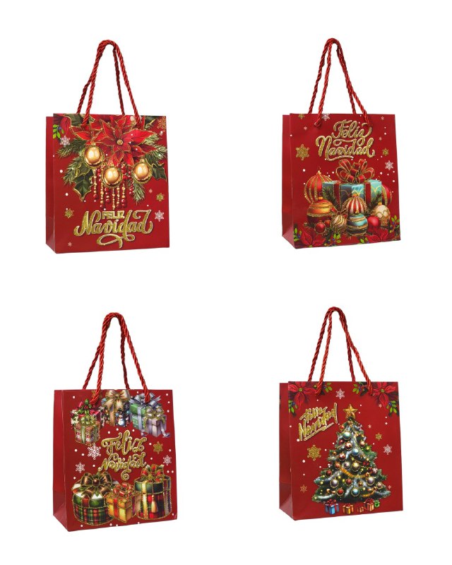 BOLSA DE REGALO NAVIDEÑA EXTRA PEQUEÑA 14X16X7CM