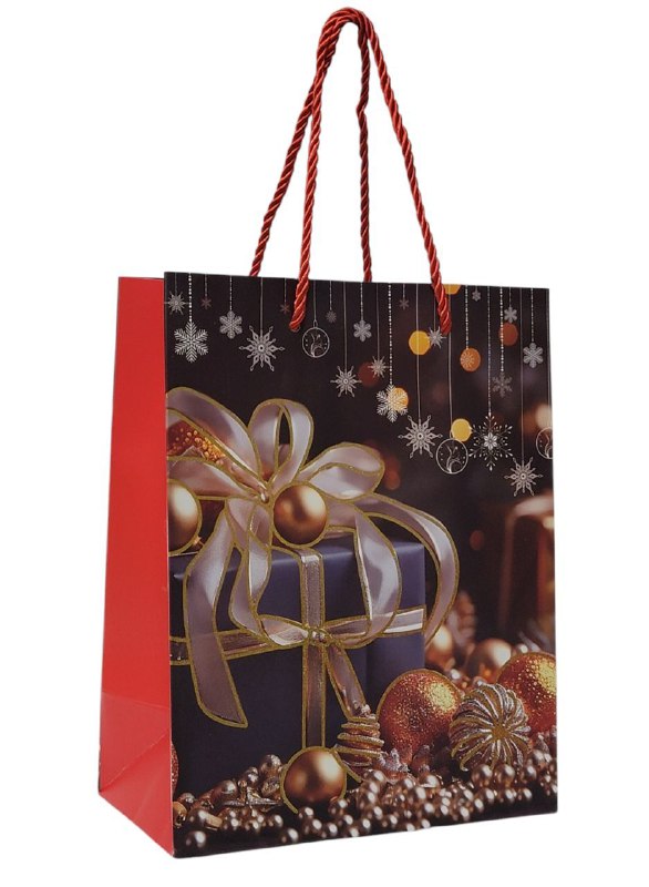 BOLSA DE REGALO NAVIDEÑA GRANDES ELEGANTES 30X12X41.5CM