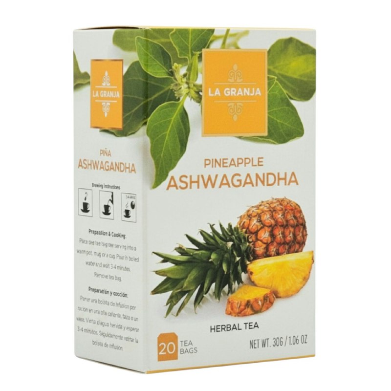 TE DE HIERBAS DE PIÑA Y ASHWAGANDHA PARA EL BIENESTAR RELAJANTE LA GRANJA 20UND