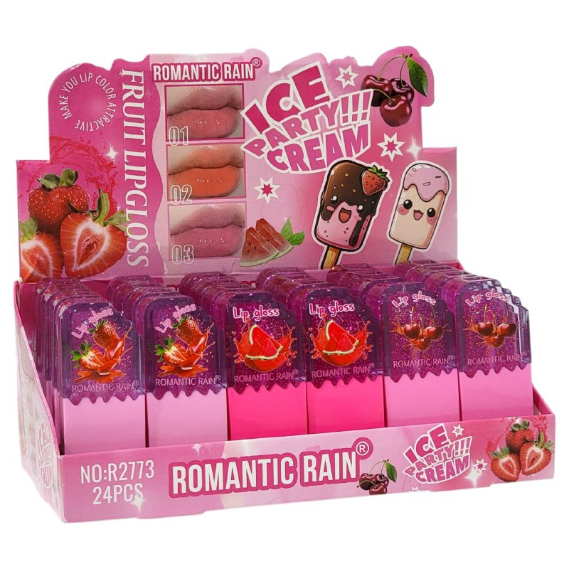 BRILLO LABIAL LIP GLOSS CON ACABADO BRILLANTE PERFECTO, EL COMPLEMENTTO ESENCIAL PARA LABIOS DESLUMBRANTES Y JUGOSOS Y TEXTURA SUAVE Y LOS DEJA HIDRATADOS ROMANTIC RAIN