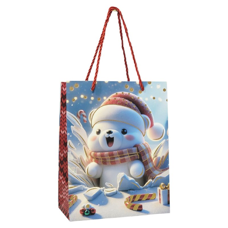 BOLSA DE REGALO NAVIDEÑA PEQUEÑA 18X23X10CM