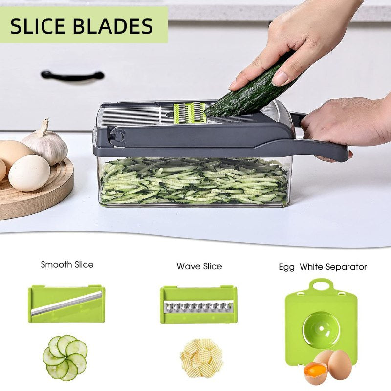 MAQUINA CHISMOLERA CORTADORA DE VERDURAS 16 EN 1 MULTIFUNCIONAL VEGGIE SLICER