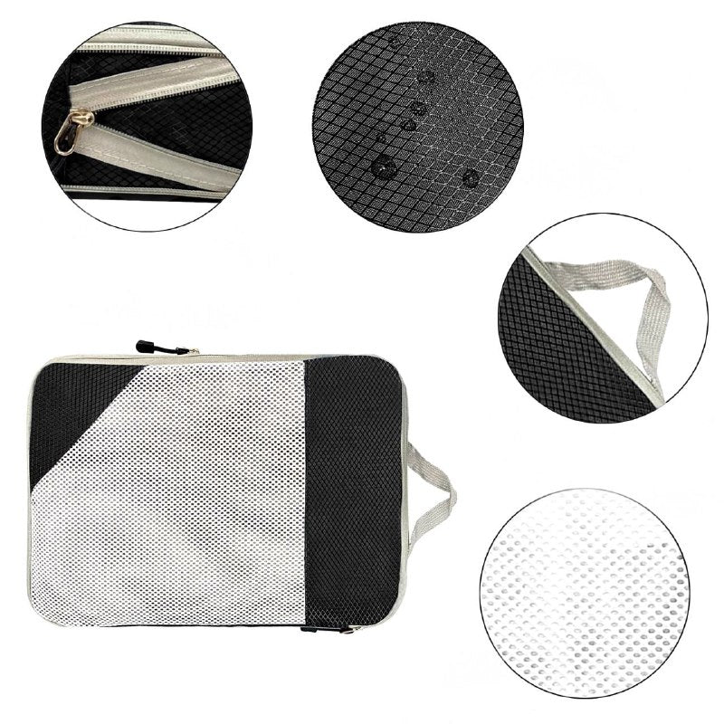 ORGANIZADOR SET PARA AHORRAR ESPACIO EN MALETAS, CUBOS DE COMPRESION PARA MALETAS EQUIPAJE, ROPA Y ZAPATOS EN SET DE 4 PIEZAS