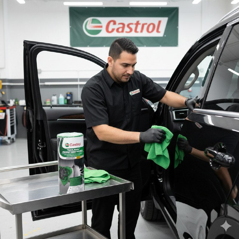 TRAPO DE MICROFIBRA MULTIUSOS EN PAQUETE DE 50 PIEZAS CASTROL 30X30CM