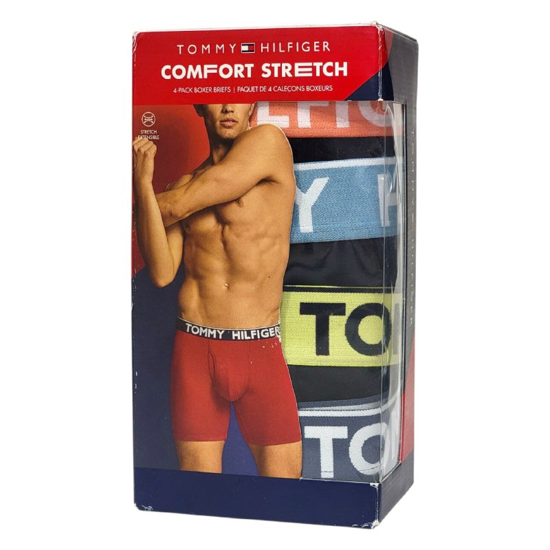 ROPA INTERIOR PARA CABALLERO TOMMY HILFIGER COMFORT STRETCH BOXER BRIEF 4 UNIDADES TALLA XTRA LARGE 36-38 (XL)