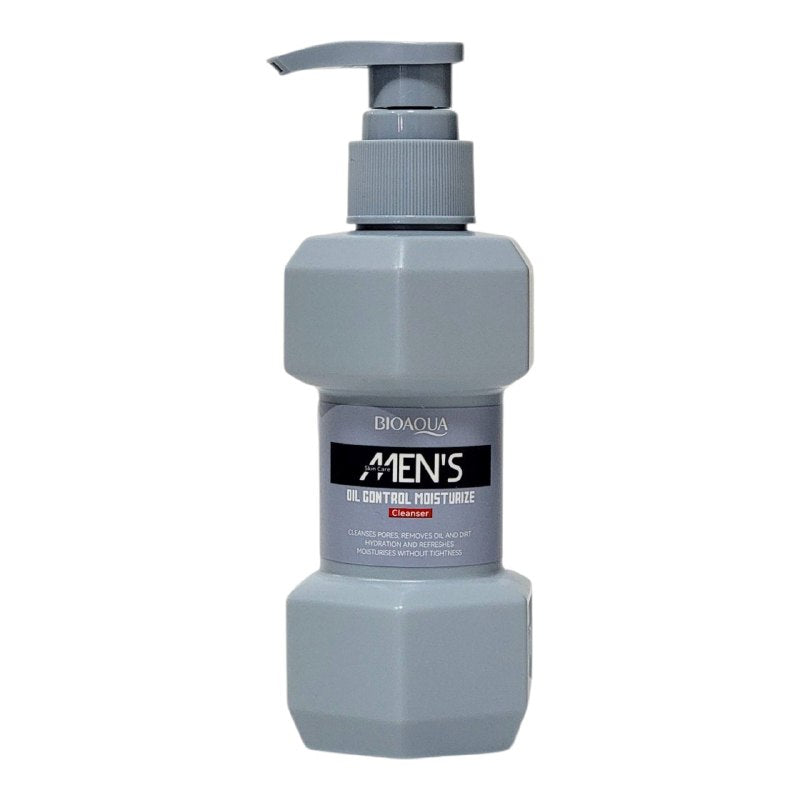 LIMPIADOR FACIAL PARA HOMBRES QUE CONTROLA EL EXCESO DE GRASA 150ML, OFRECE UNA FORMULA BOTANICA SUAVE QUE LIMPIA PROFUNDAMENTE SIN SECAR LA PIEL, CONTROLA LA GRASA MIENTRAS HIDRATA Y REFRESCA LA PIEL BIOAQUA