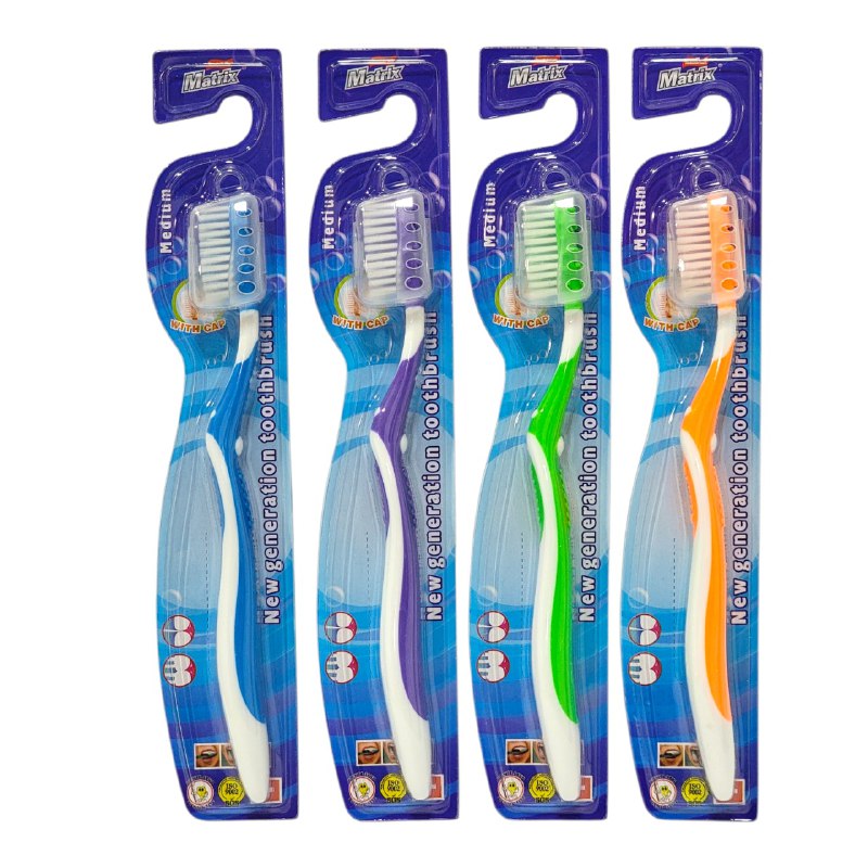 CEPILLO DE DIENTES DE LIMPIEZA PROFUNDA Y EFICAZ CON TAPADERA PROTECTORA MATRIX