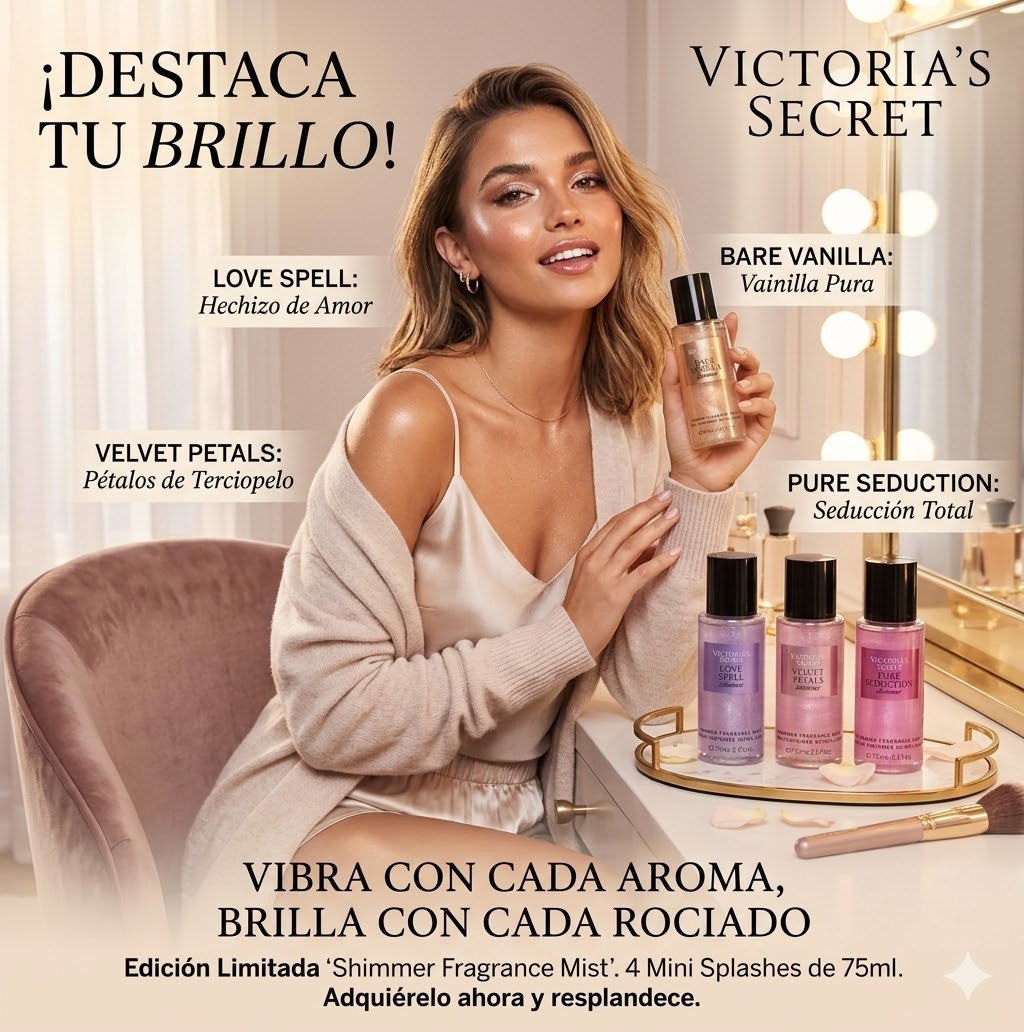SET DE SPLASH SHIMMER MINI 4PCS VICTORIAS SECRET 75MLX4