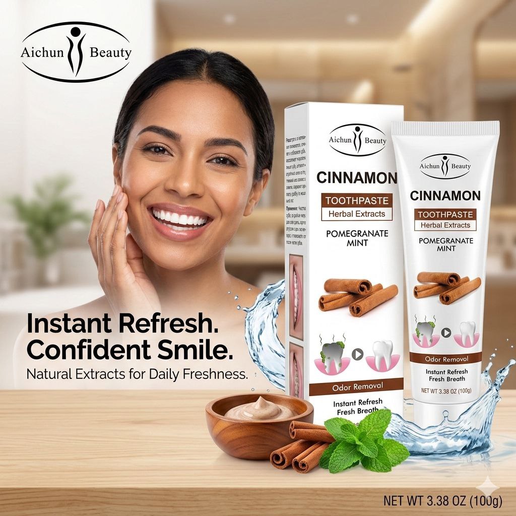 PASTA DENTAL BLANQUEADORA CON EXTRACTO DE CANELA, GRANADA Y MENTA AICHUN BEAUTY 100G