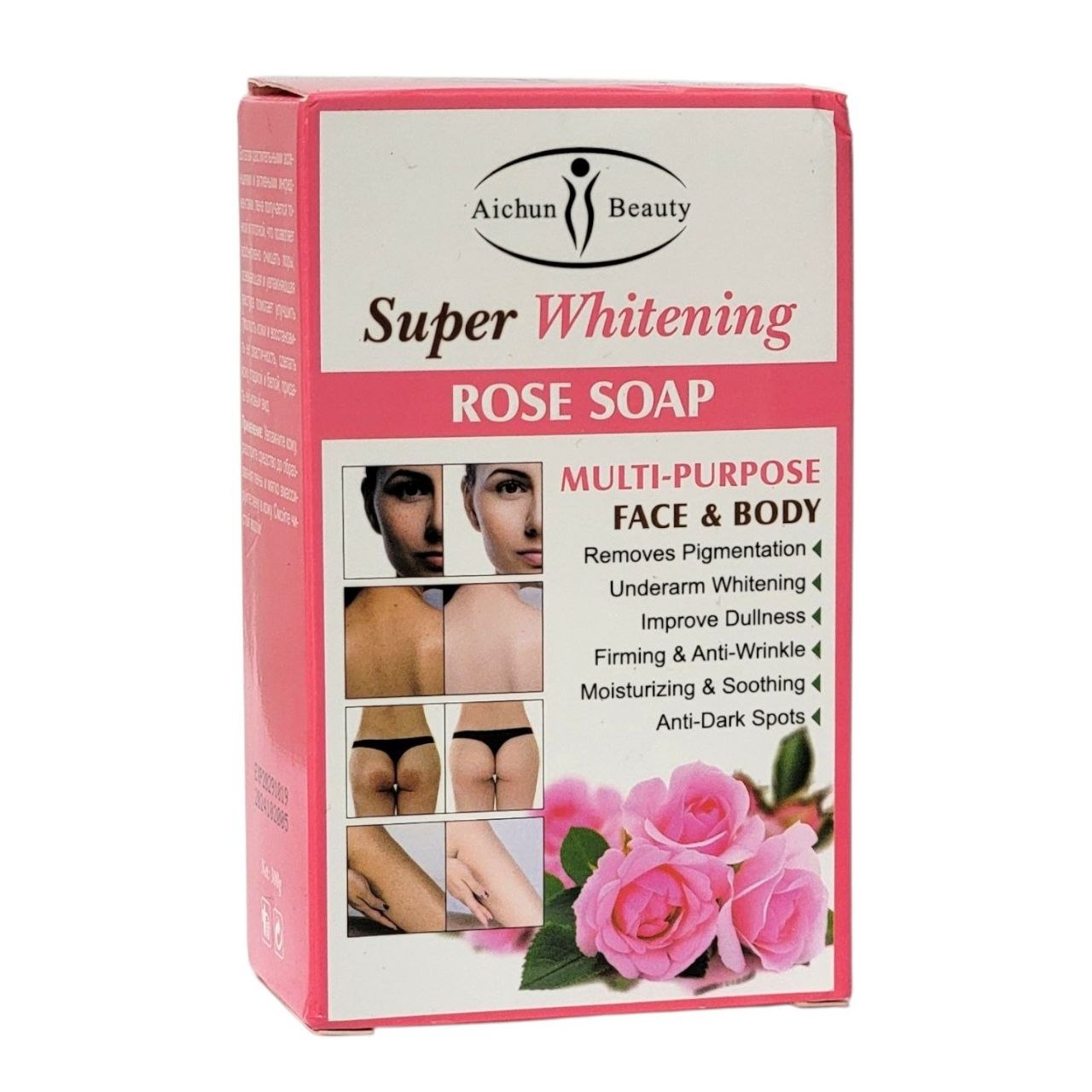 JABON CORPORAL EN BARRA ACLARANTE CON EXTRACTO DE ROSA AICHUN BEAUTY 300G