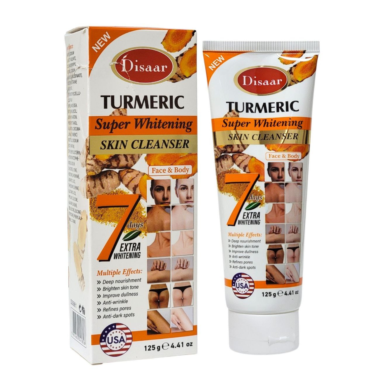 JABON CORPORAL Y FACIAL BLANQUEADOR ANTIOXIDANTE DE CURCUMA DISAAR 125G