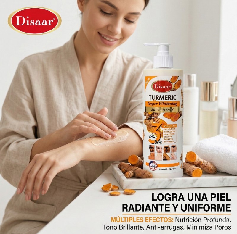 CREMA CORPORAL ACLARANTE CON EXTRACTO DE CURCUMA DISAAR 500ML