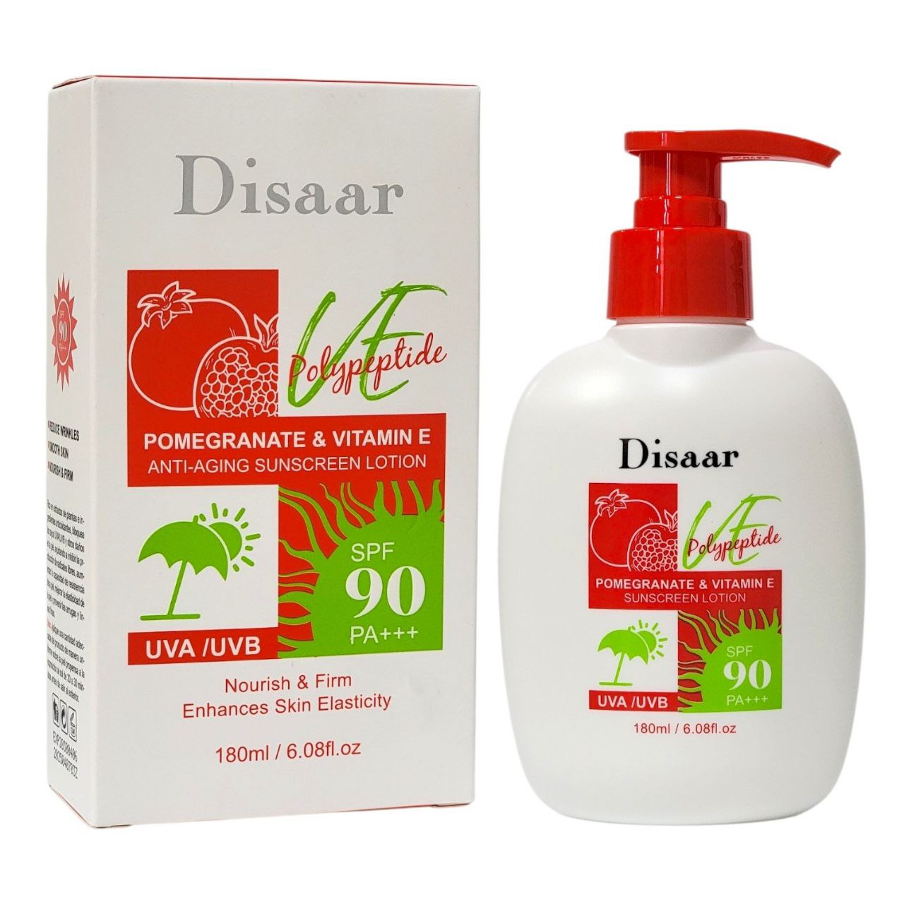 PROTECTOR SOLAR CORPORAL Y FACIAL DE MAXIMA POTENCIA SPF 90 CON ESENCIA DE GRANDA DISAAR 180ML