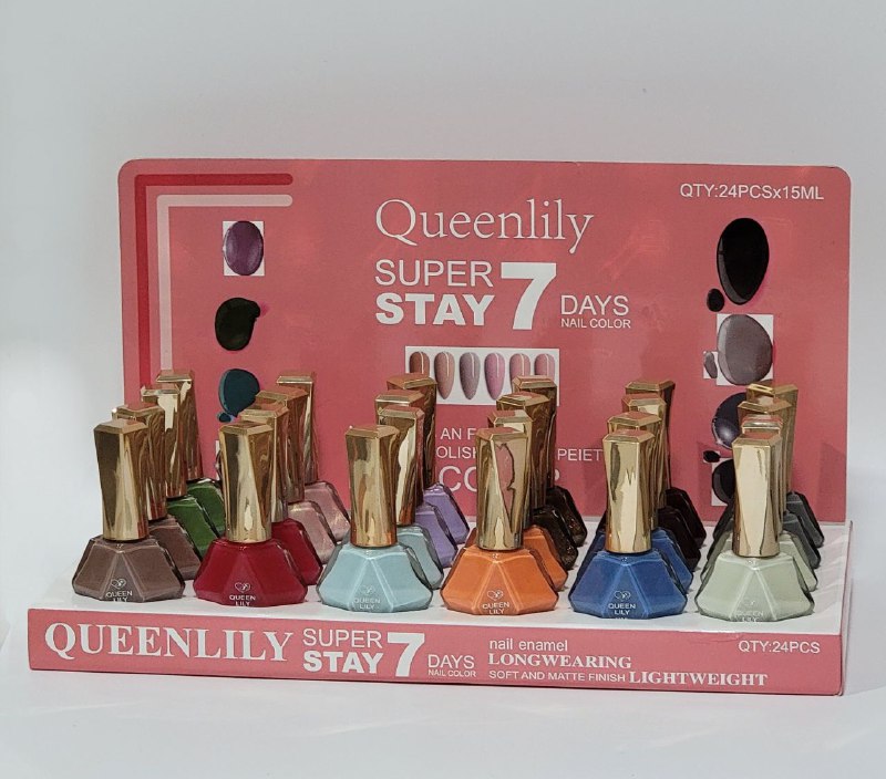 ESMALTE DE UÑAS DE LARGA DURACION DE 7 DIAS, ACABADO SUAVE Y MATE LIGERO, 12 COLORES QUEENLILY 15ML