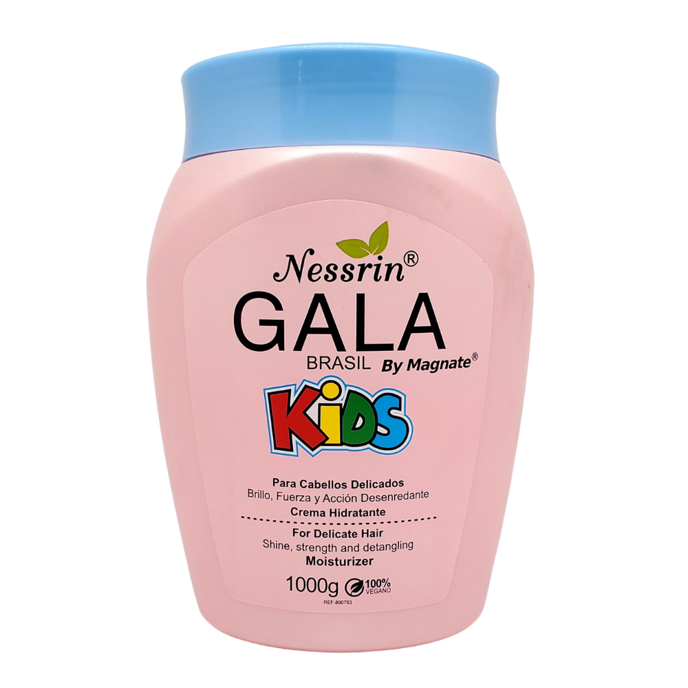 CREMA PARA PEINAR HIDRATANTE BRILLO, FUERZA Y ACCION DESENREDANTE NESSRIN GALA KIDS 1000G