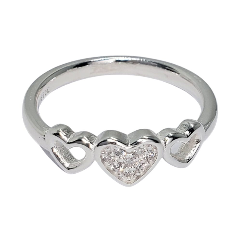 PANI2008 ANILLO CORAZONES, PLATA 925