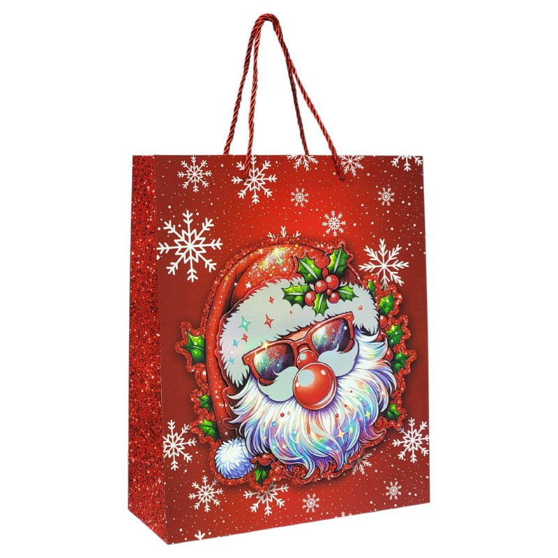 BOLSA DE REGALO NAVIDEÑA MEDIANA 26X32X10CM