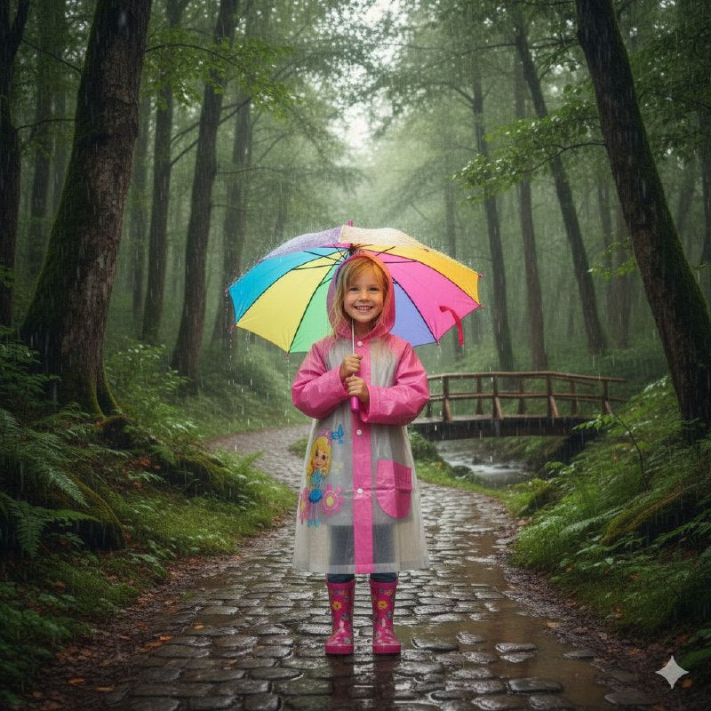 CAPOTE PARA LLUVIA DE PVC IMPERMEABLE PARA NIÑOS LIGERO Y FACIL DE LLEVAR 4 COLORES HUAYI