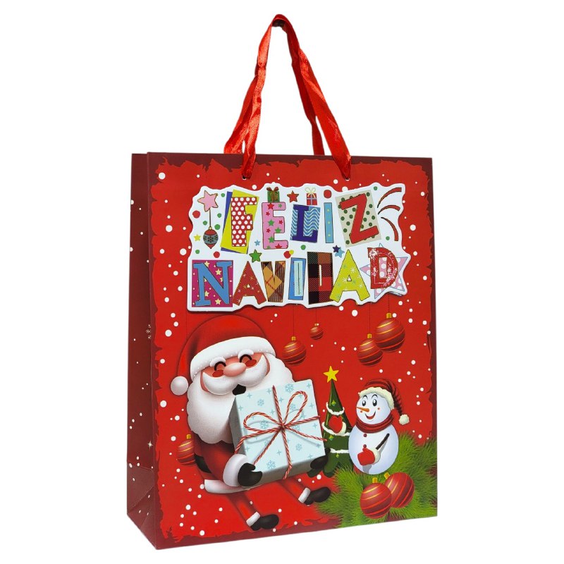 BOLSA DE REGALO NAVIDEÑA MEDIANA 26X32X10CM
