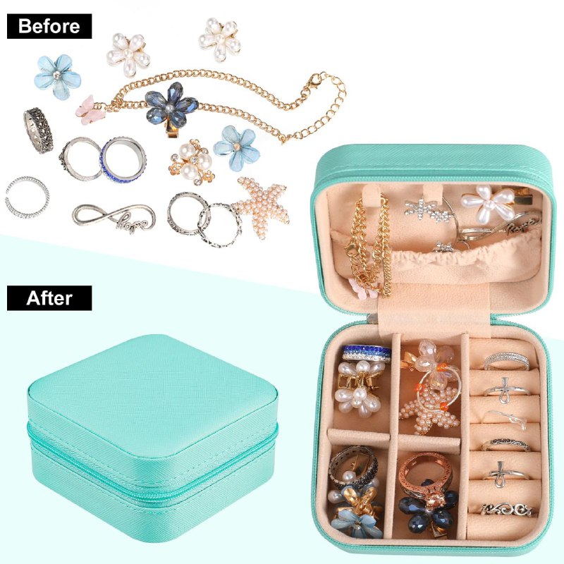 ORGANIZADOR DE JOYAS, MINI JOYERO PORTATIL, IDEAL PARA ANDAR EN EL BOLSO 5 COLORES