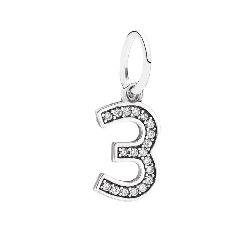 PCHARM4065$3 NUMERO 3 PANDORA PLATA 9.25