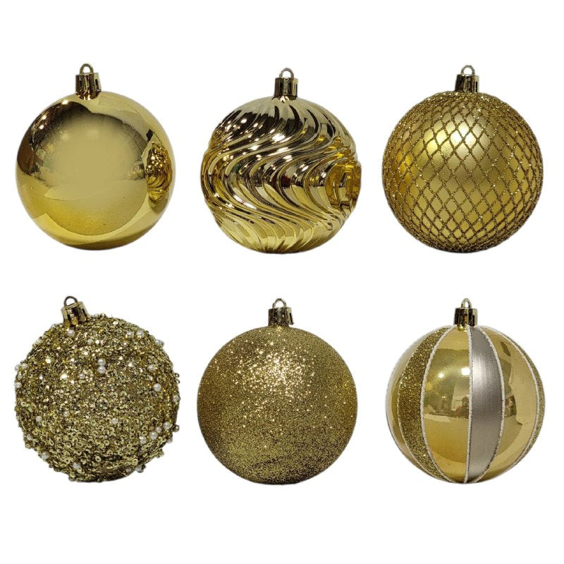 DECORACION ADORNO NAVIDEÑO PAQUETE DE 16 BOLAS DECORATIVAS 8CM 49x49x65, IDEALES PARA DARLE UN TOQUE UNICO A TU ARBOL DE NAVIDAD