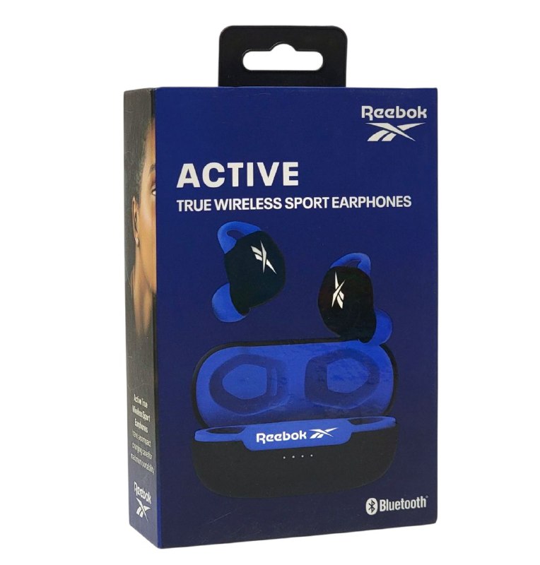 AUDIFONOS AURICULARES INALAMBRICOS DEPORTIVOS, BATERIA 7H, 3 CARGAS ADICIONALES EN ESTUCHE, AJUSTE DEPORTIVO, CONTROL TACTIL REEBOK