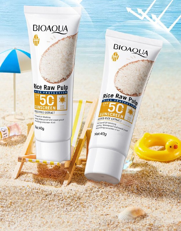 PROTECTOR SOLAR DE PULPA CRUDA DE ARROZ SPF50 BLANQUEADOR REFRESCANTE Y NO GRASO BIOAQUA 40G