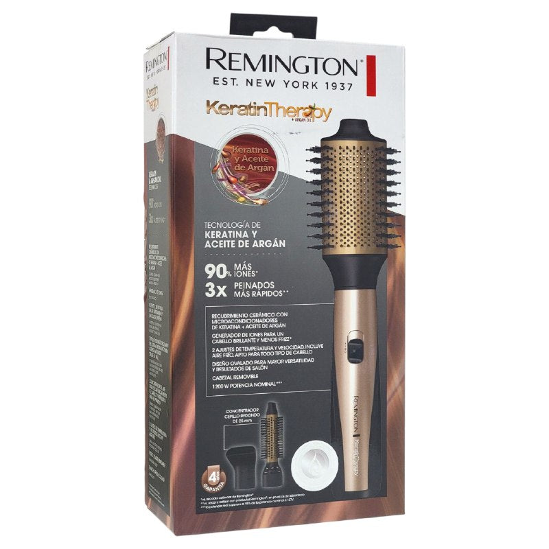 CEPILLO SECADOR DE CABELLO 3 EN 1 CON CABEZALES INTERCAMBIABLES DE KERATINA Y ACEITE DE ARGAN REMINGTON