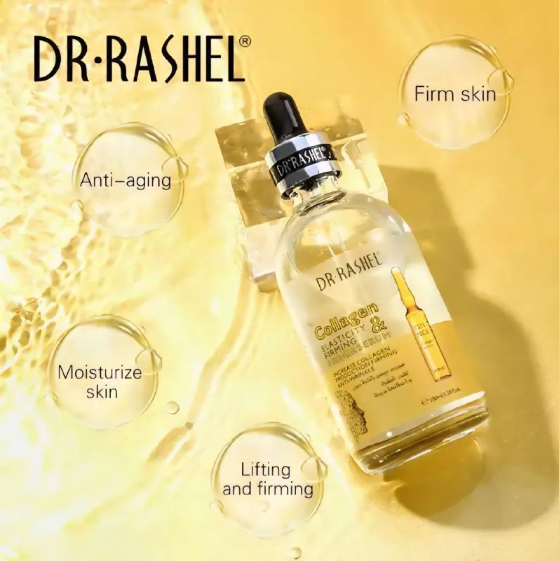 SUERO FACIAL DE COLAGENO, PREBASE REAFIRMANTE Y ELASTICIDAD, AUMENTA LA PRODUCCION DE COLAGENO, EFECTO ANTIARRUGAS PARA LA PIEL DR RASHEL 100ML