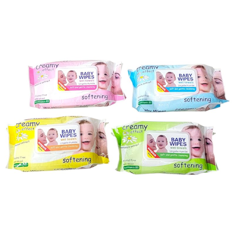 TOALLITAS HUMEDAS PARA BEBE CON EXTRACTO DE MANZANILLA SIN ALCOHOL CREAMY EFFECT 80UND