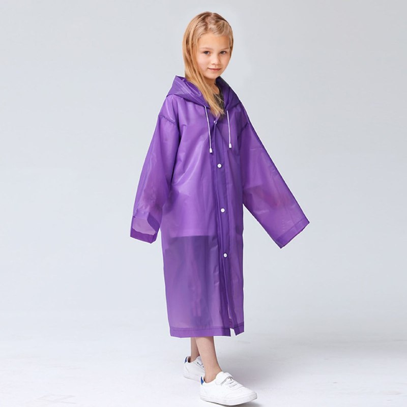 CAPOTE PARA LLUVIA IMPERMEABLE PARA NIÑOS LIGERO Y FACIL DE LLEVAR 5 COLORES EVA CHILDREN RAINCOAT